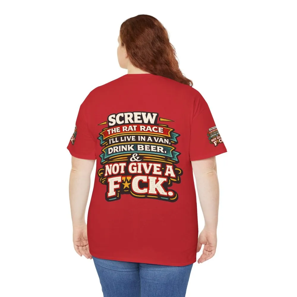 12029044071649722286_2048.jpeg Unisex Heavy Cotton Tee — "Screw The Rat Race" Design F**K-Line