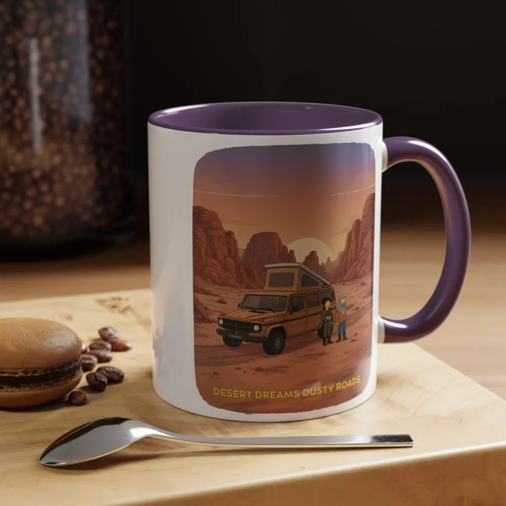 Accent Coffee Mug (11, 15oz) — "Desert Dreams Dusty Roads" Design Sitcom-Line