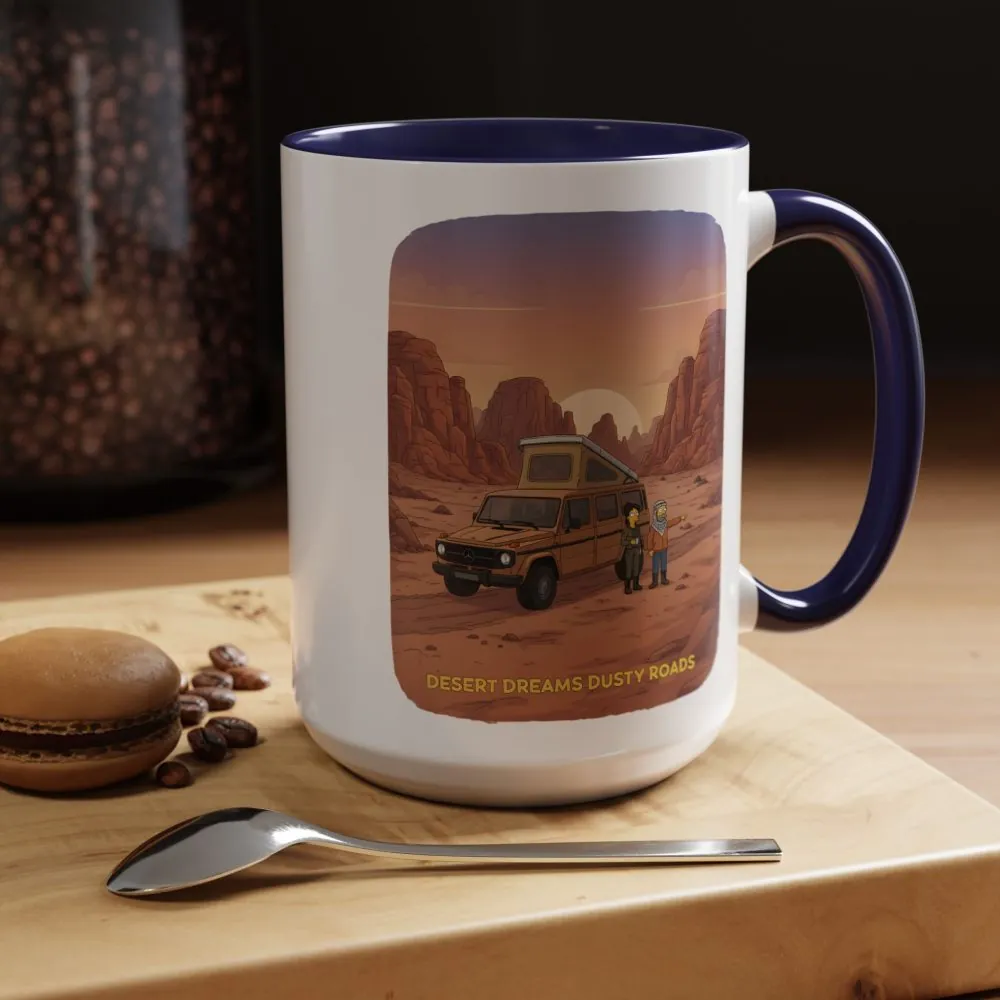 Accent Coffee Mug (11, 15oz) — "Desert Dreams Dusty Roads" Design Sitcom-Line