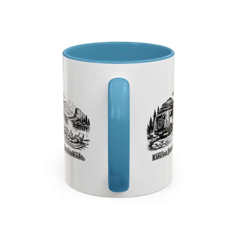 12076726378161747339_2048.jpeg Accent Coffee Mug (11, 15oz) — "Lifes A Journey,Enjoy The Ride" Design Minimal-Line