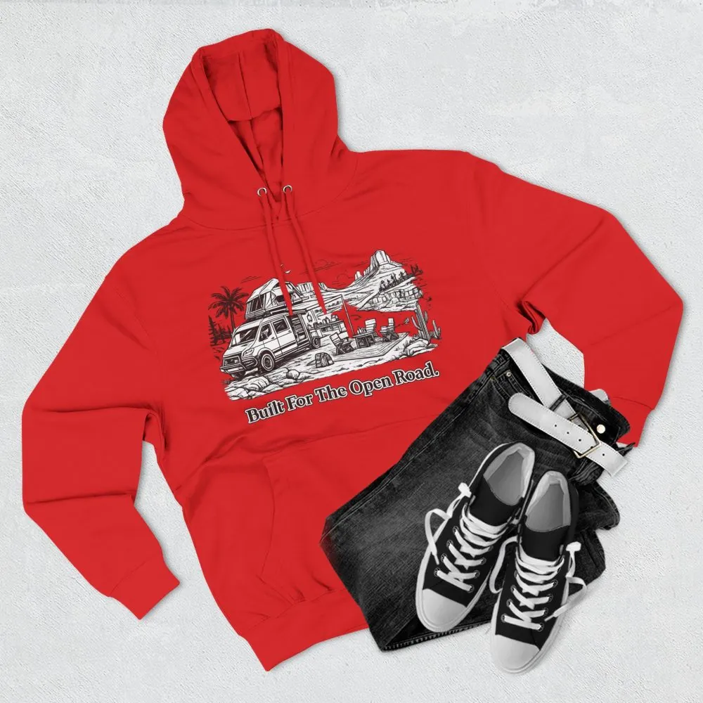 12088250023457105351_2048.jpeg Three-Panel Fleece Hoodie - "Built For The Open Road" Design Minimal-Line