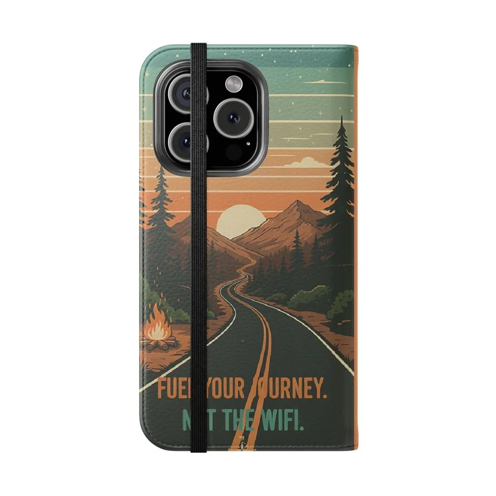 12131430275465859257_2048.jpeg Flip Phone Case — "Adventure Awaits Unplug & Drive" Wallet Case