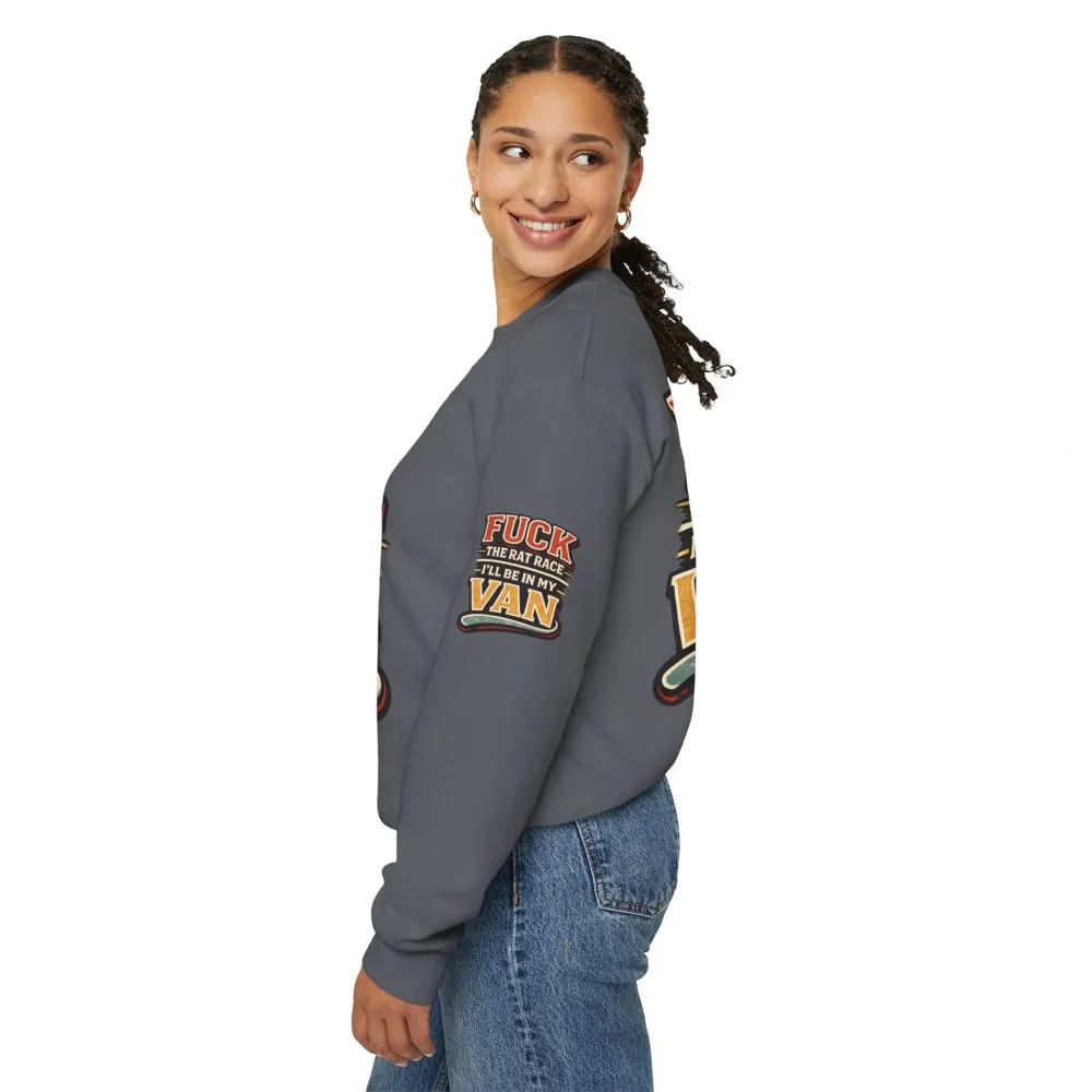 Unisex Heavy Blend™ Crewneck Sweatshirt — "Fuck The Rat Race" Design F**K-Line