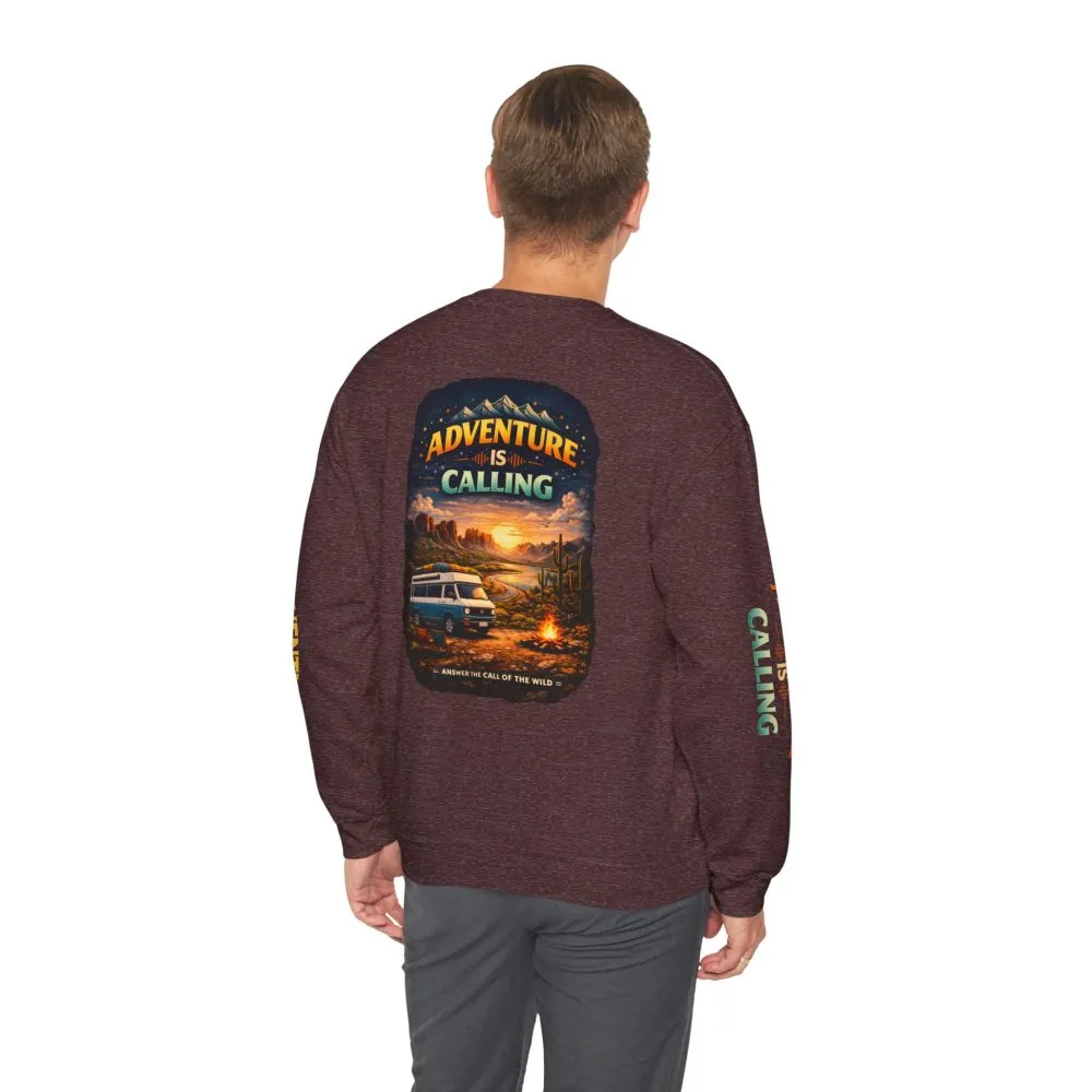 12137369685863266688_2048.jpeg Unisex Heavy Blend™ Crewneck Sweatshirt — "Adventure Is Calling" Design Scenic-Line