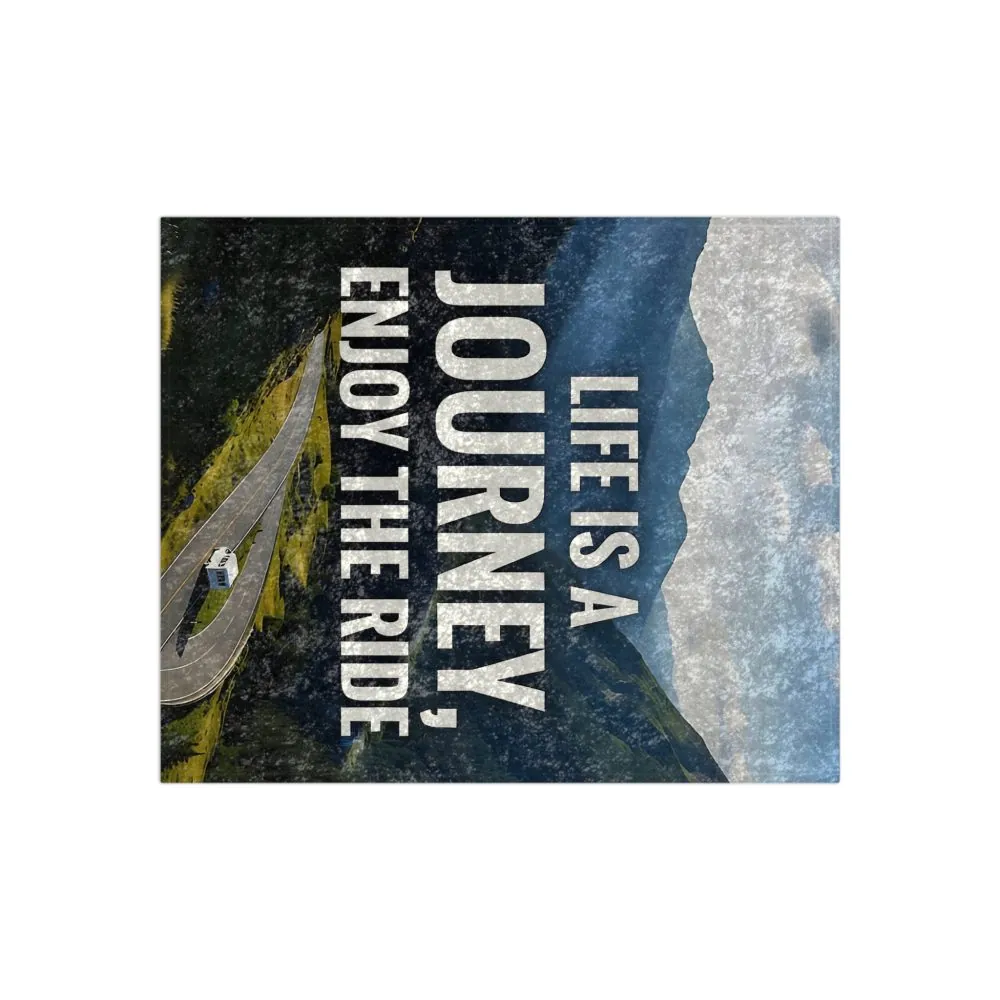 12148956521671267504_2048.jpeg Crushed Velvet Blanket - "Life Is A Journey, Enjoy The Ride" Mountain Throw