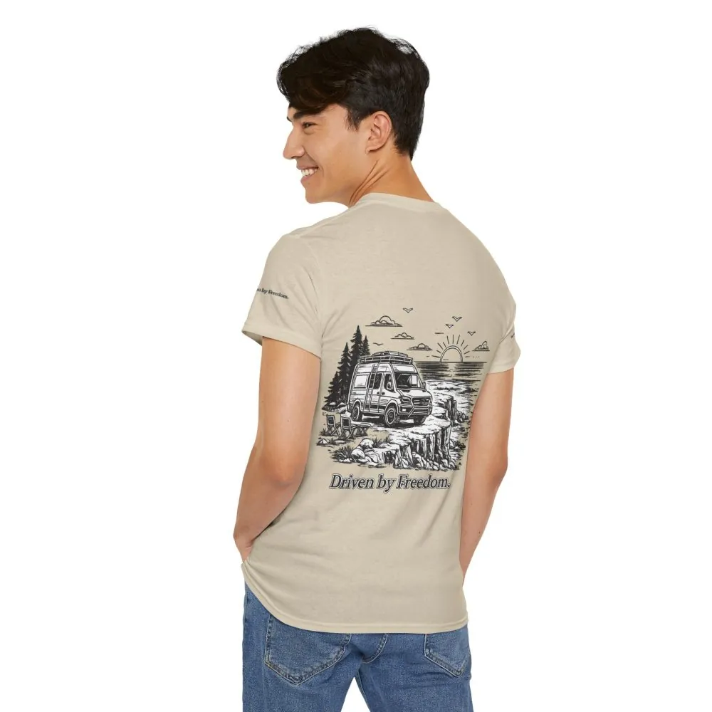 1216406024666872059_2048.jpeg Unisex Heavy Cotton Tee — ""Driven By Freedom" Design Minimal-Line