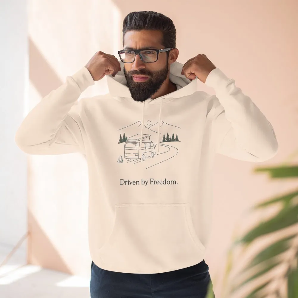 12165928431275549919_2048.jpeg Three-Panel Fleece Hoodie - "Driven By Freedom" Design Minimal-Line