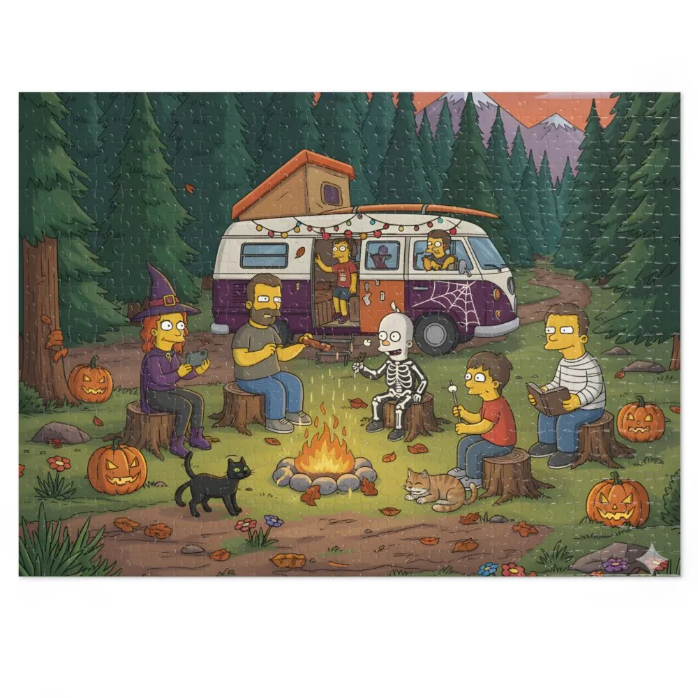 12172267474330696291_2048.jpeg Jigsaw Puzzle with Tin — Autumn Camping Jigsaw Halloween