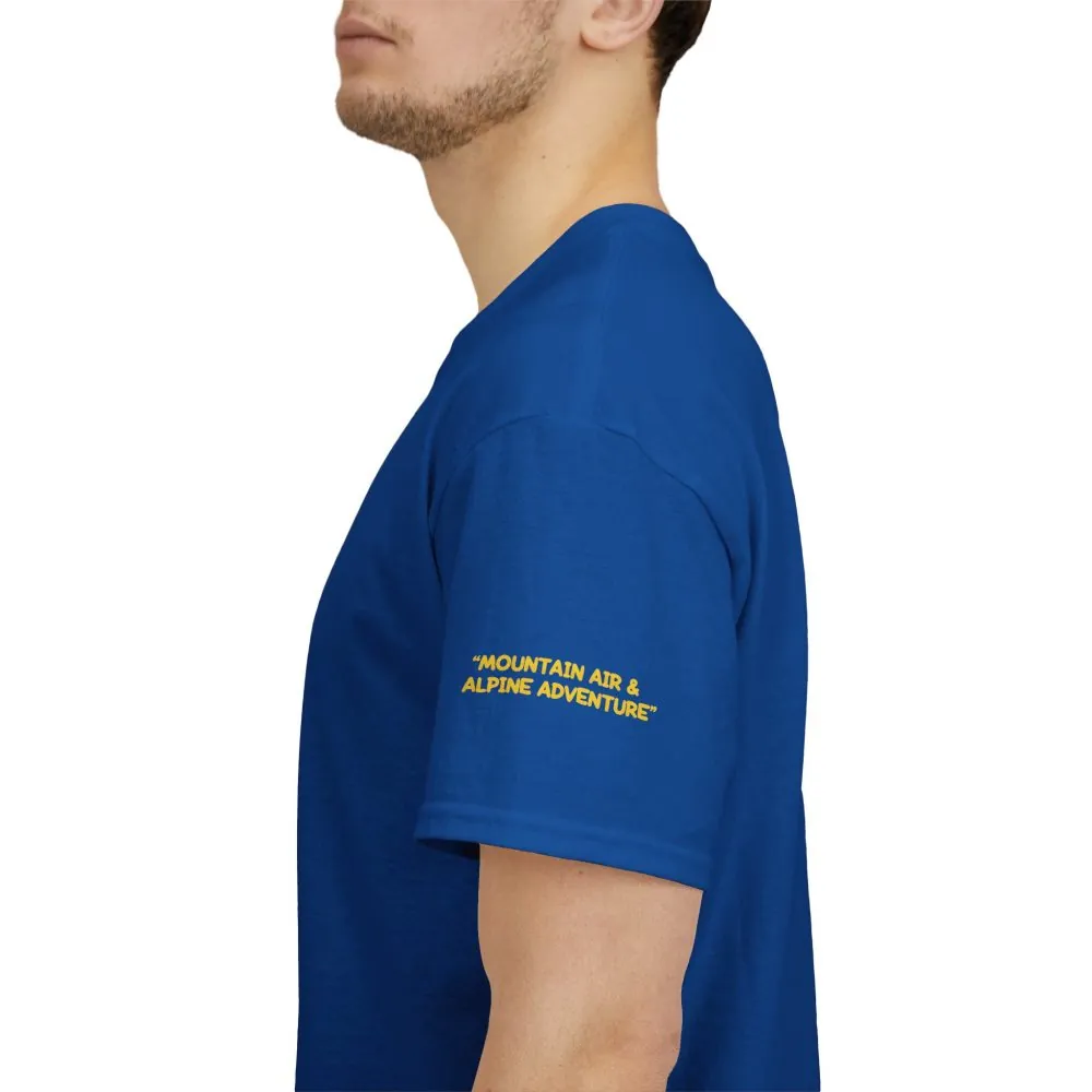 Unisex Heavy Cotton Tee — "Mountain Air-Alpine Adventure" Design Sitcom-Line