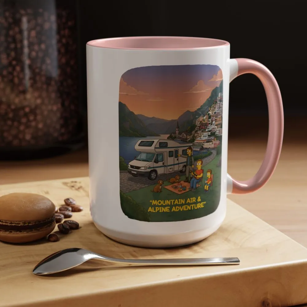 Accent Coffee Mug (11, 15oz) — "Mountain Air-Alpine Adventure" Design Sitcom-Line
