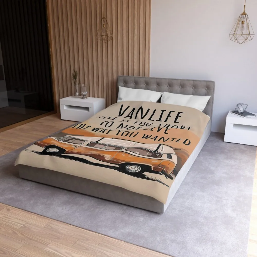 12182310283235693749_2048.jpeg Duvet Cover — 'Vanlife - Life Is Too Short to Not Live the Way You Wanted' Camper Bedding