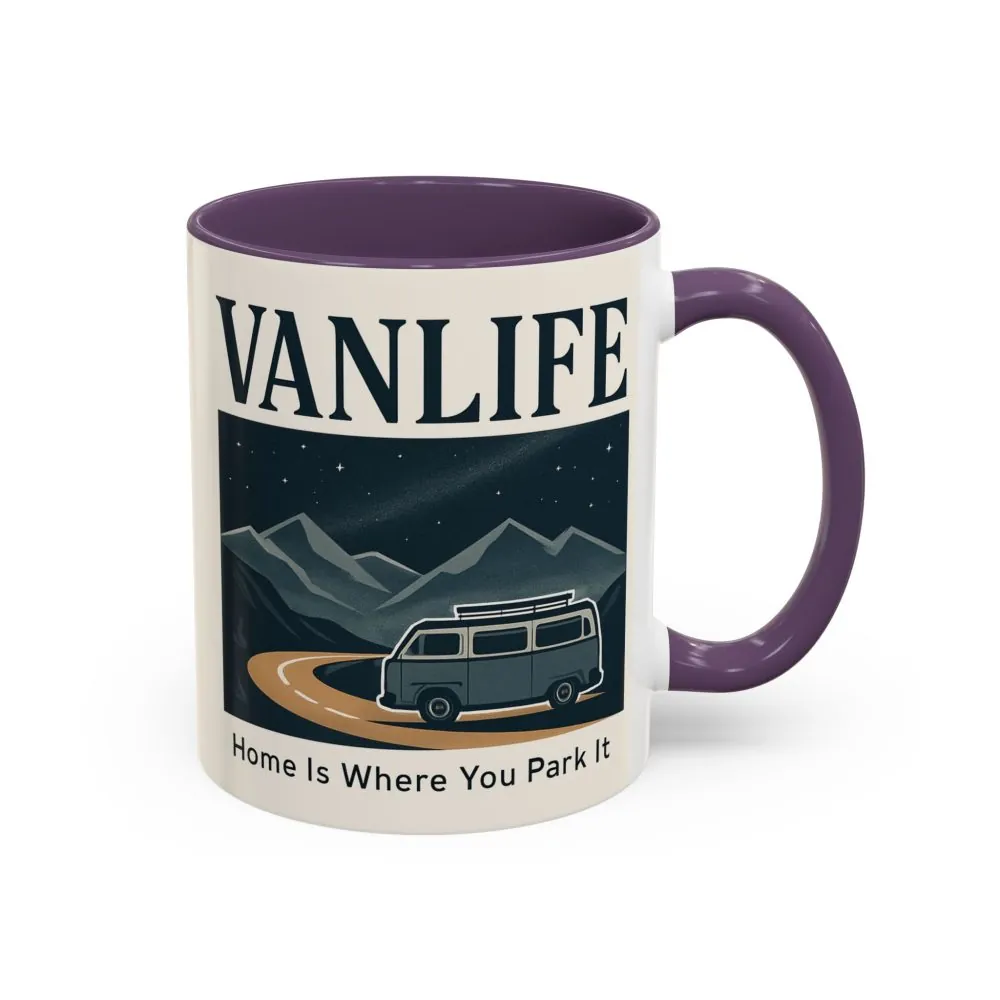 12183042313576826368_2048.jpeg Coffee Mug — "Vanlife - Home Is Where You Park It" Accent Campervan Travel Mug
