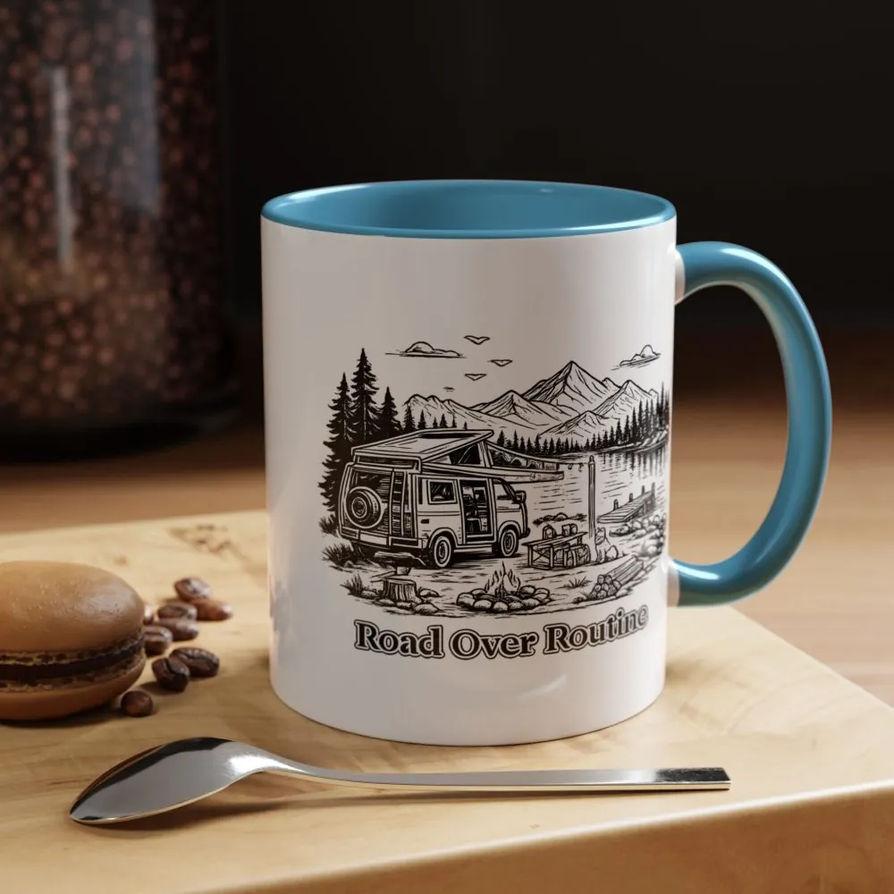 12186522719989016445_2048.jpeg Accent Coffee Mug (11, 15oz) — "Road Over Routine" Design Minimal-Line