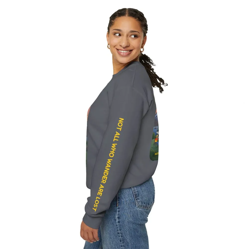 12194277147786340888_2048.jpeg Unisex Heavy Blend™ Crewneck Sweatshirt — "Not All Who Wander Are Lost" Design Sitcom-Line