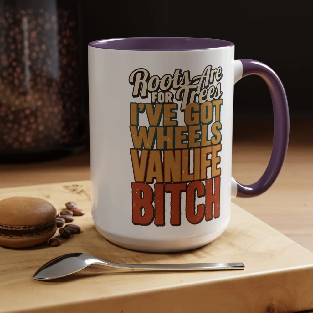 Accent Coffee Mug (11, 15oz) — "Roots Are For Trees" Design F**K-Line