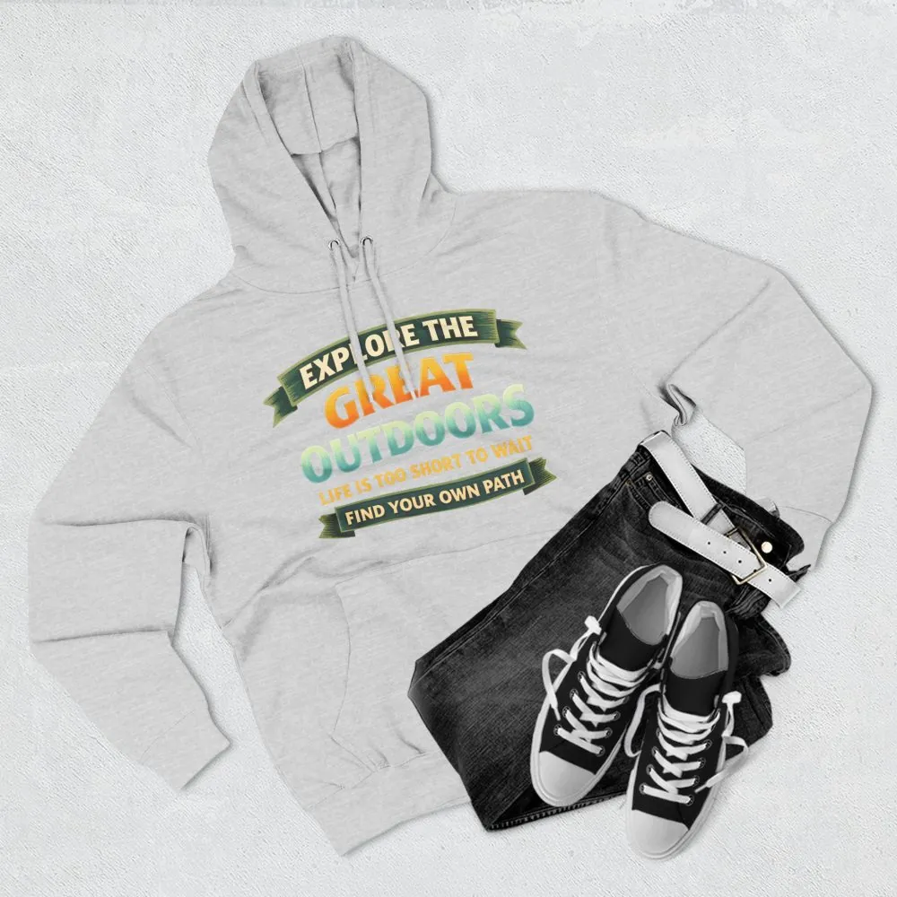 1221823300415295445_2048.jpeg Three-Panel Fleece Hoodie - "Explore The Great Outdoors" Design Scenic-Line