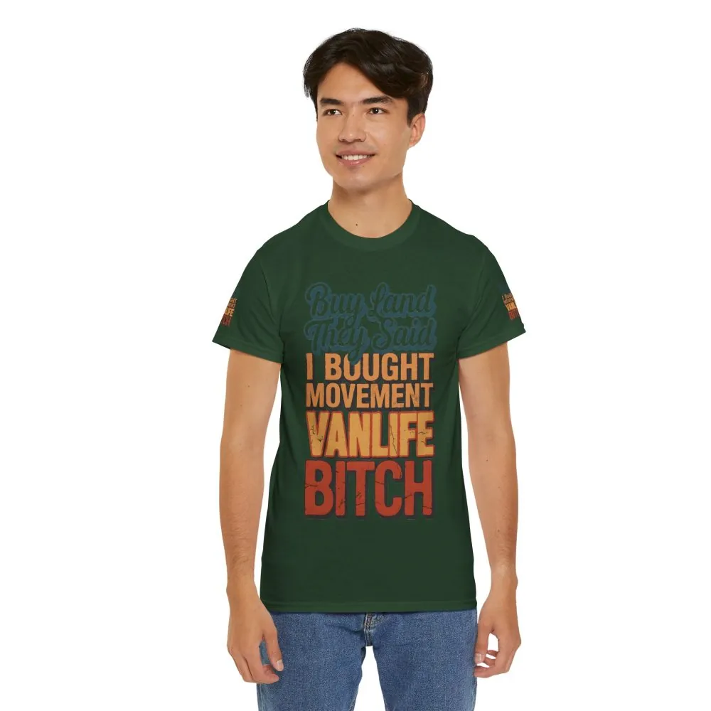Unisex Heavy Cotton Tee — "Buy Land They Said" Design F**K-Line