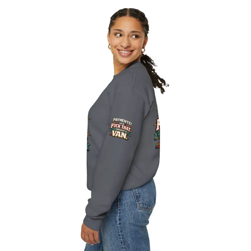 Unisex Heavy Blend™ Crewneck Sweatshirt — "Payments?I Said" Design F**K-Line
