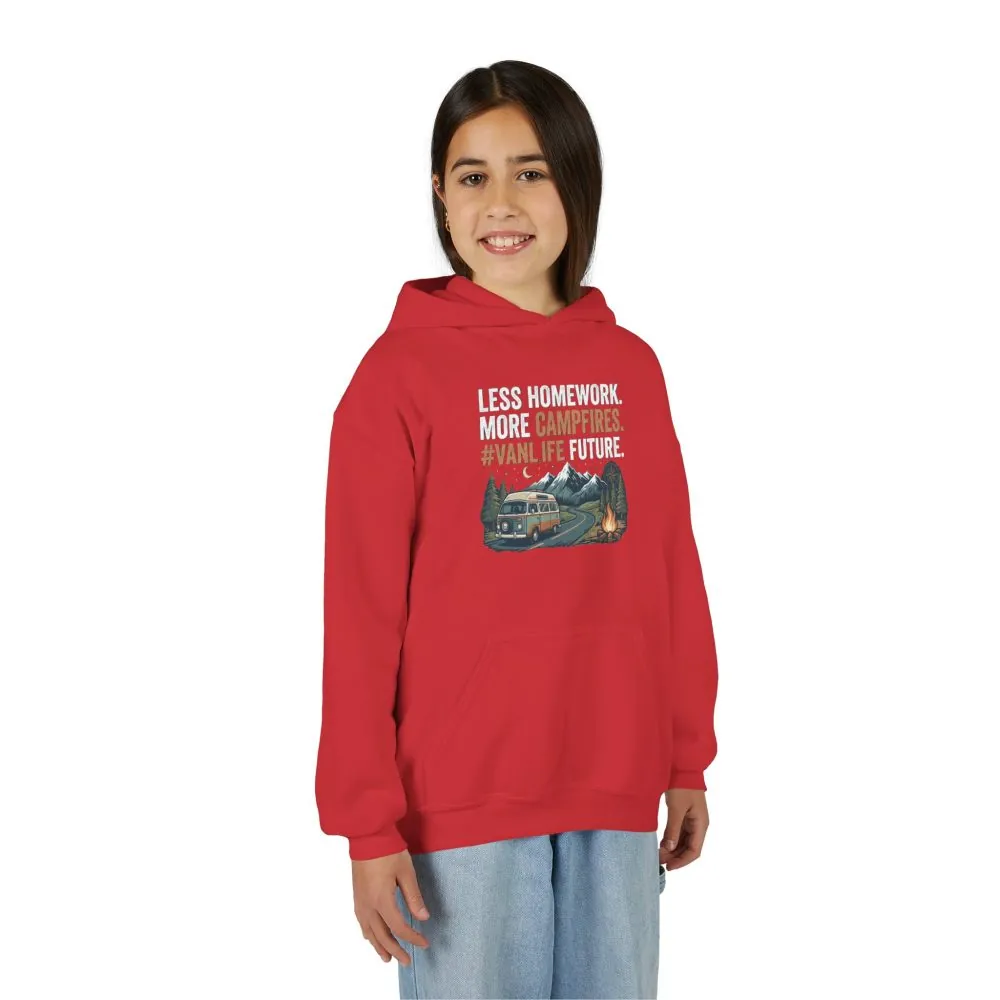 12251367738400878896_2048.jpeg Youth Hoodie(Gildan) – Less Worry, More Campfires #VanLife Adventure Pullover