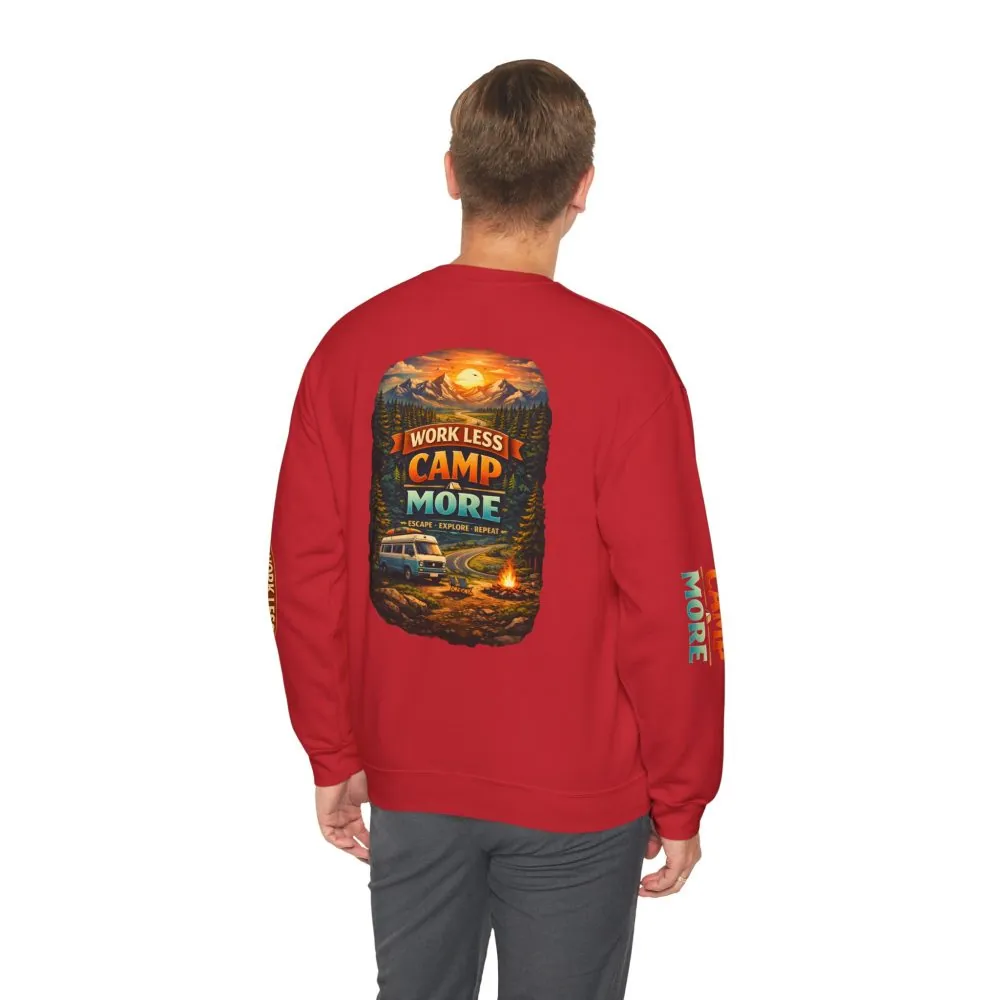 1227089126168524793_2048.jpeg Unisex Heavy Blend™ Crewneck Sweatshirt — "Work Less-Camp More" Design Scenic-Line