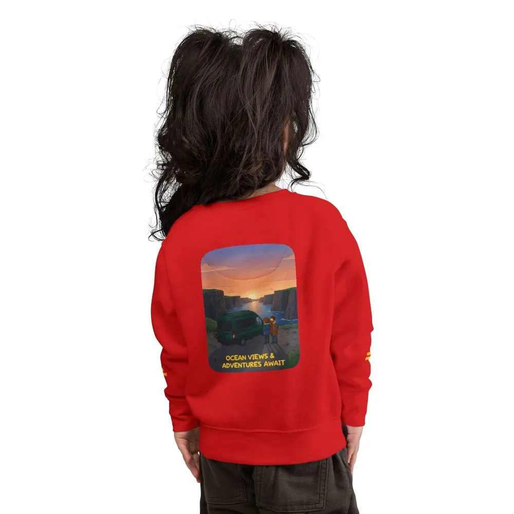 12289708971885329225_2048.jpeg Toddler Sweatshirt - "Ocean Views-Adventures Awaits" (Design Sitcom-Line)