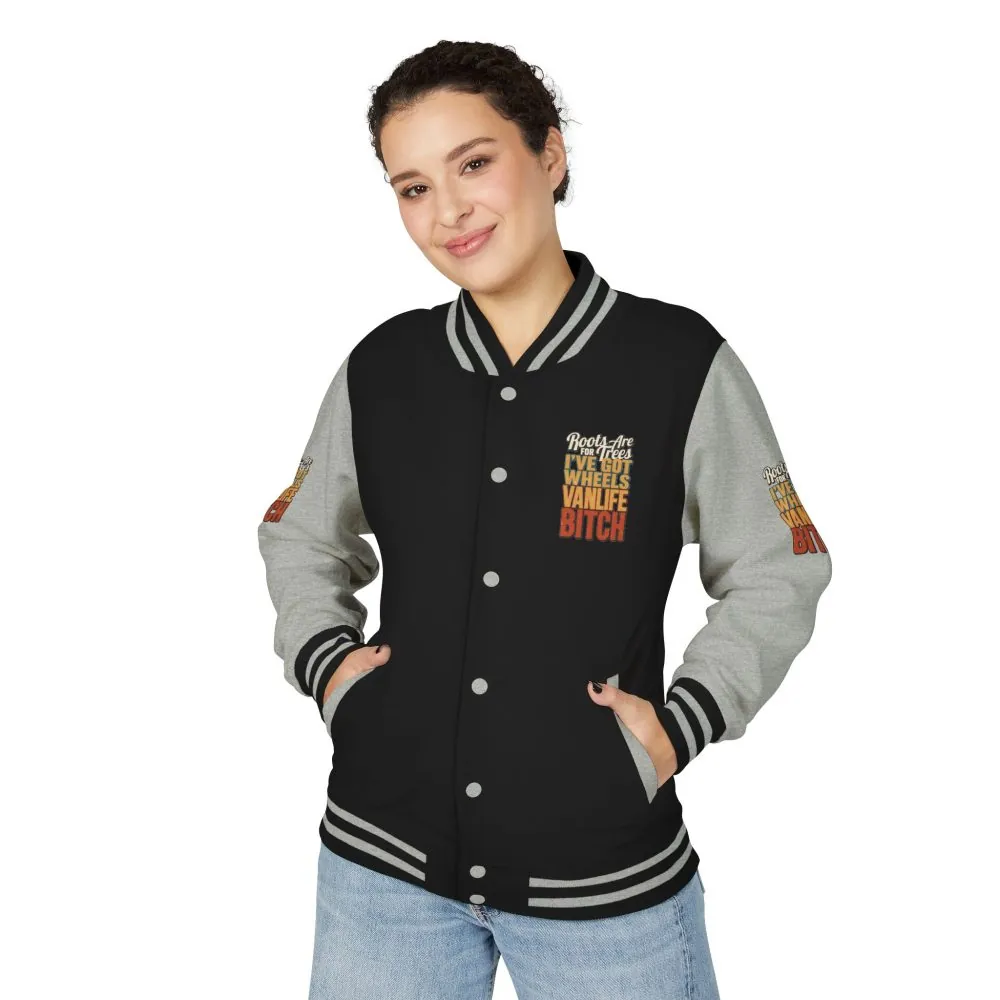 12291057753810356309_2048.jpeg Unisex Heavyweight Letterman Jacket — "Roots Are For Trees" Design F**K-Line