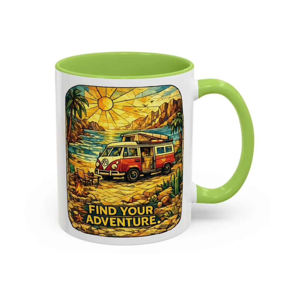 12293249852796626933_2048.jpeg Accent Coffee Mug (11, 15oz) — ""Find Your Adventure"" Design Cubic-Line