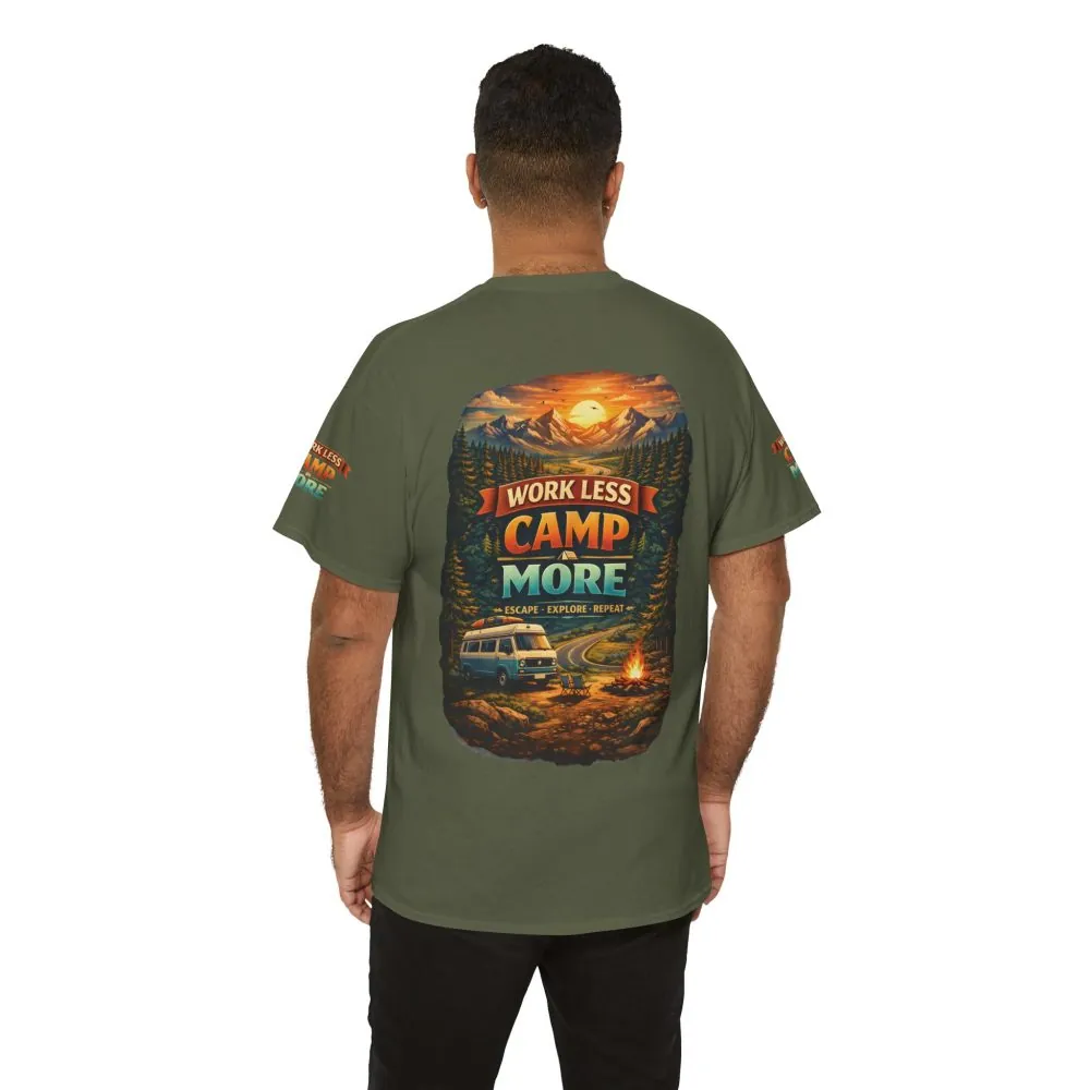 12296152011836270150_2048.jpeg Unisex Heavy Cotton Tee — "Work Less-Camp More" Design Scenic-Line