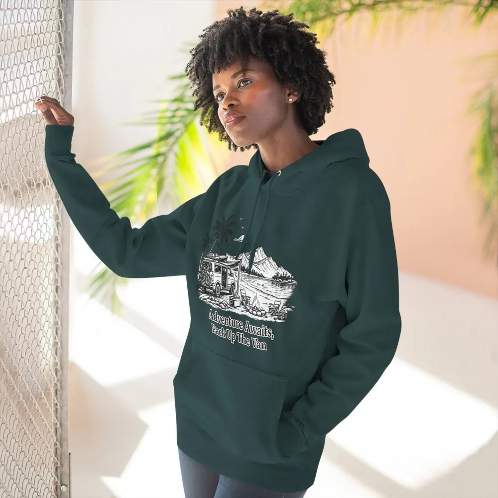 12306752624457289281_2048.jpeg Three-Panel Fleece Hoodie - "Adventure Awaits,Pack Up The Van" Design Minimal-Line