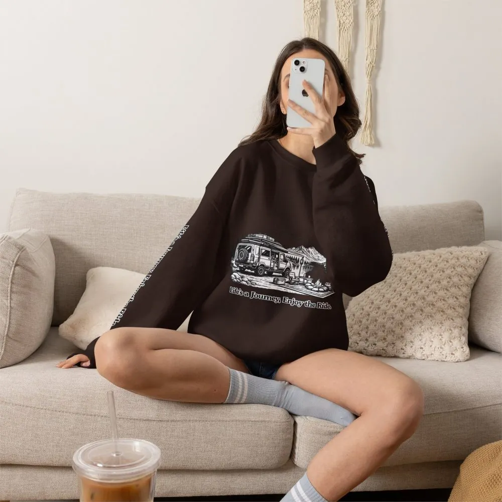 12321663804948387955_2048.jpeg Unisex Heavy Blend™ Crewneck Sweatshirt — "Lifes A Journey,Enjoy The Ride" Design Minimal-Line