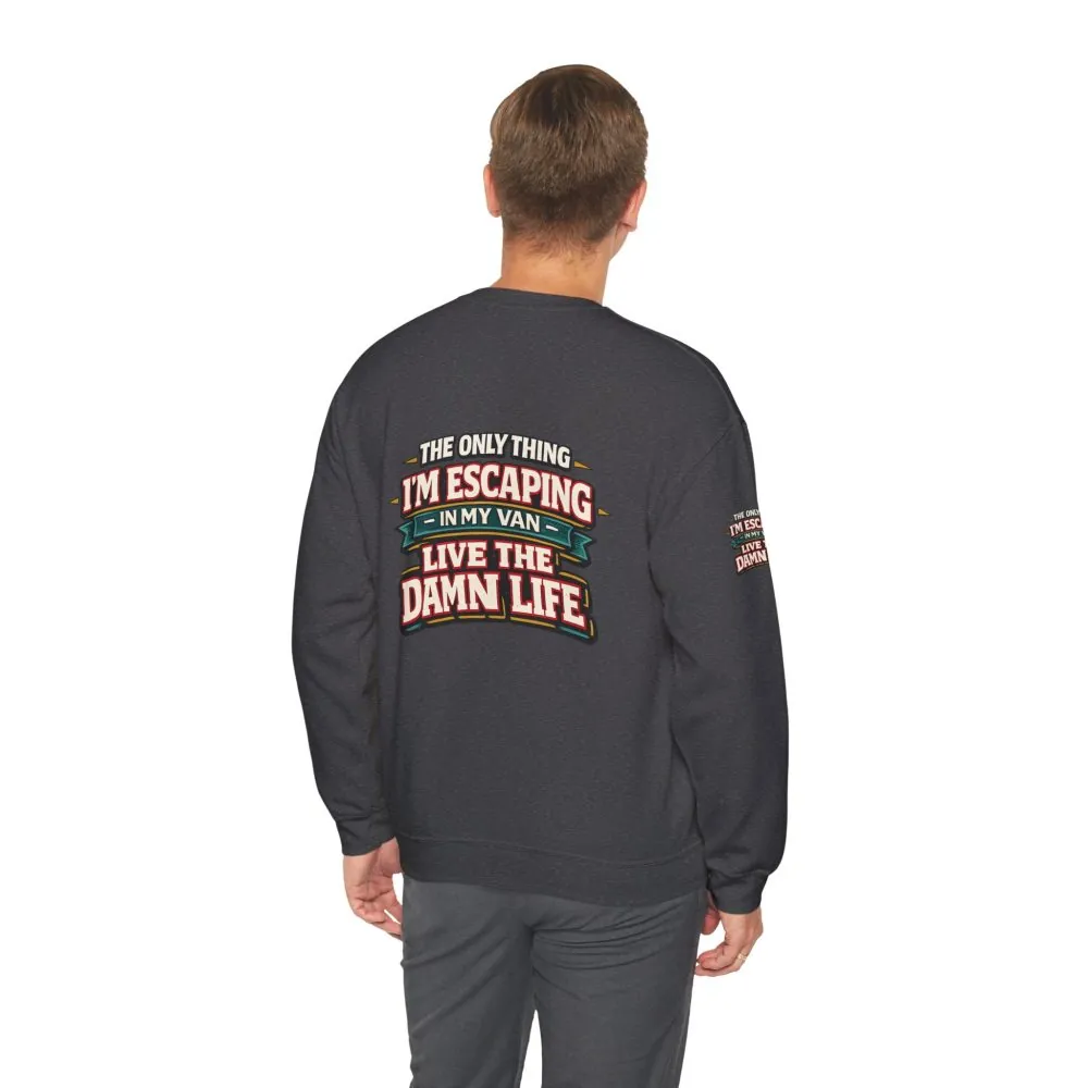 Unisex Heavy Blend™ Crewneck Sweatshirt — "The Only Thing I´m Escaping" Design F**K-Line