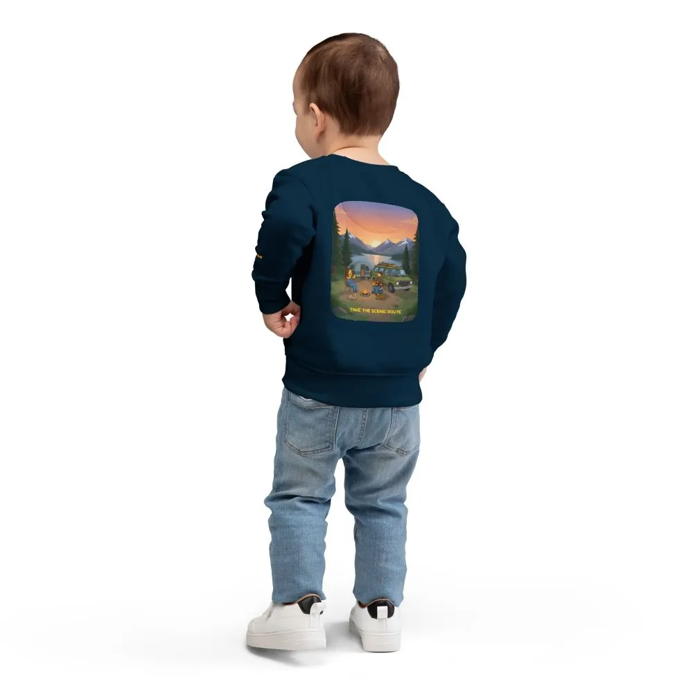 12334286102086934165_2048.jpeg Toddler Sweatshirt - "Take The Scenic Route" (Design Sitcom-Line)