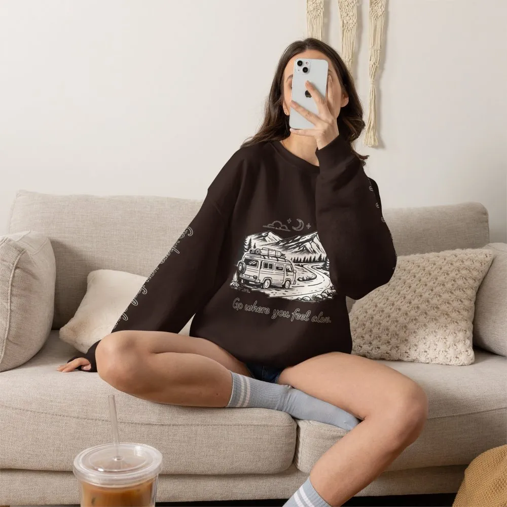 12338924606284031243_2048.jpeg Unisex Heavy Blend™ Crewneck Sweatshirt — "Go Where You Feel Alive" Design Minimal-Line