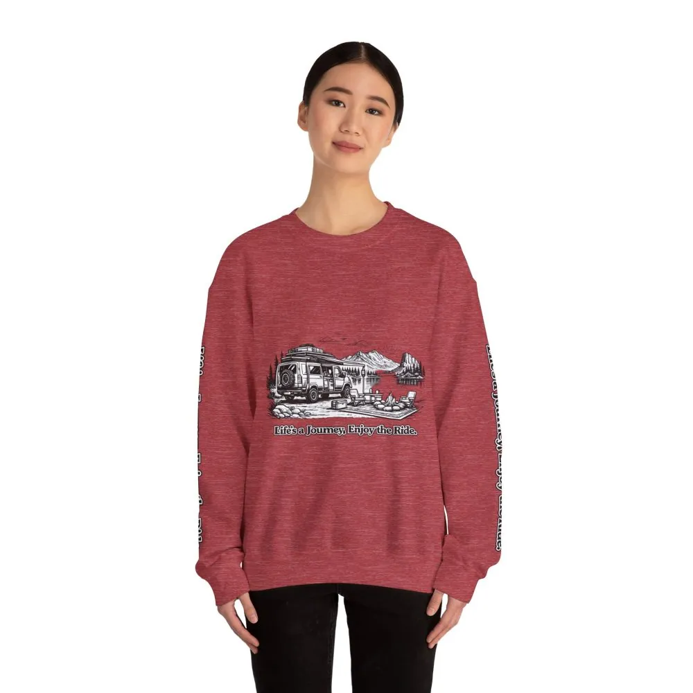12369318711185294900_2048.jpeg Unisex Heavy Blend™ Crewneck Sweatshirt — "Lifes A Journey,Enjoy The Ride" Design Minimal-Line