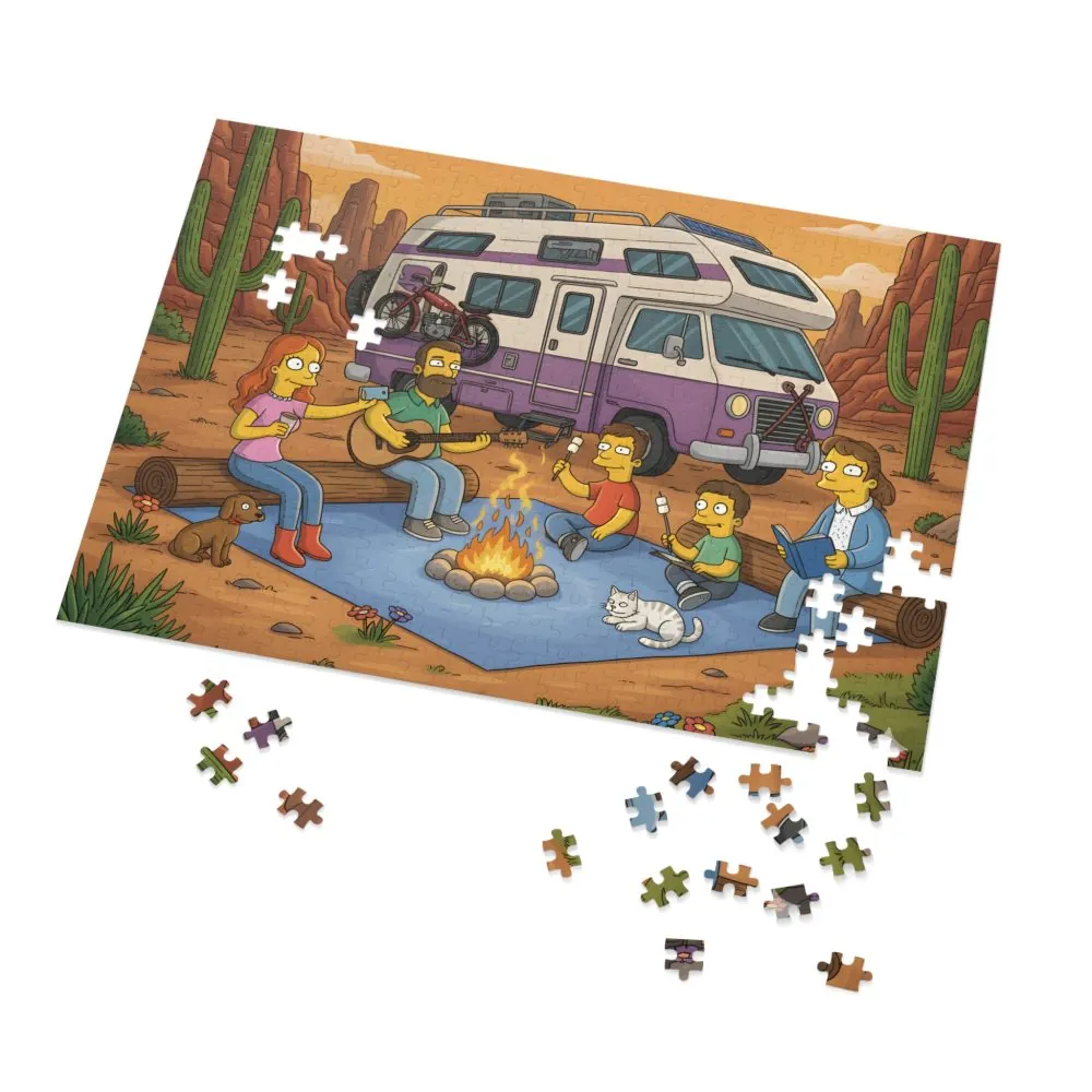 12373550158965074418_2048.jpeg Jigsaw Puzzle with Tin – RV Campfire Design