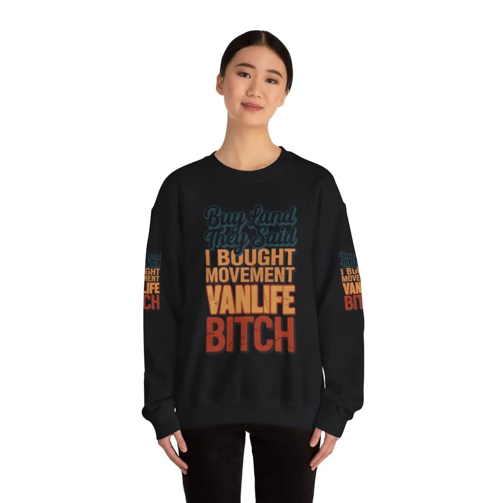 12388927146039784090_2048.jpeg Unisex Heavy Blend™ Crewneck Sweatshirt — "Buy Land They Said" Design F**K-Line