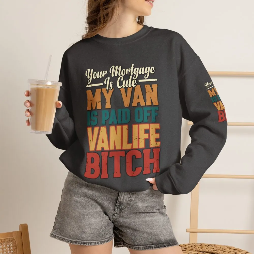 12390430499482048528_2048.jpeg Unisex Heavy Blend™ Crewneck Sweatshirt — "Your Mortgage Is Cute" Design F**K-Line