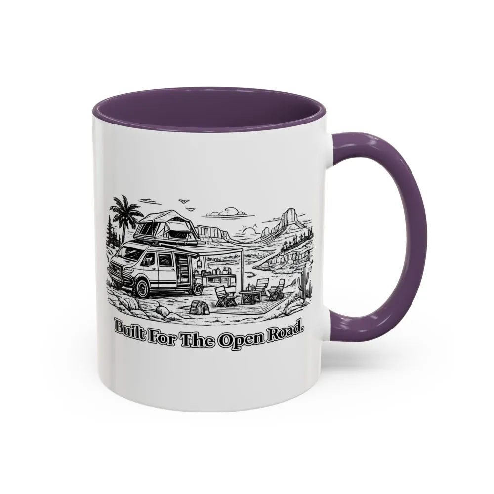Accent Coffee Mug (11, 15oz) — "Built For The Open Road" Design Minimal-Line