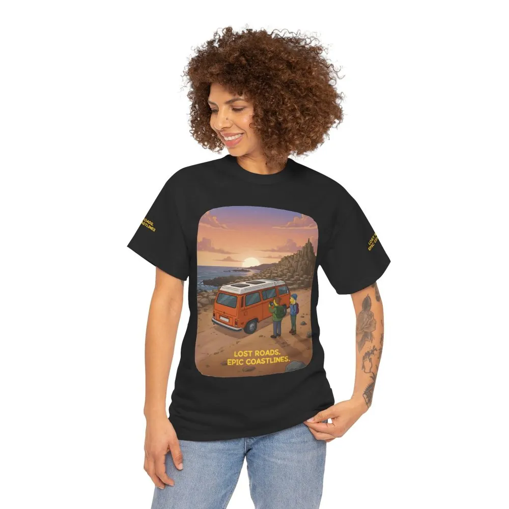 12413802147502743683_2048.jpeg Unisex Heavy Cotton Tee — "Lost Roads Epic Coastlines" Design Sitcom-Line
