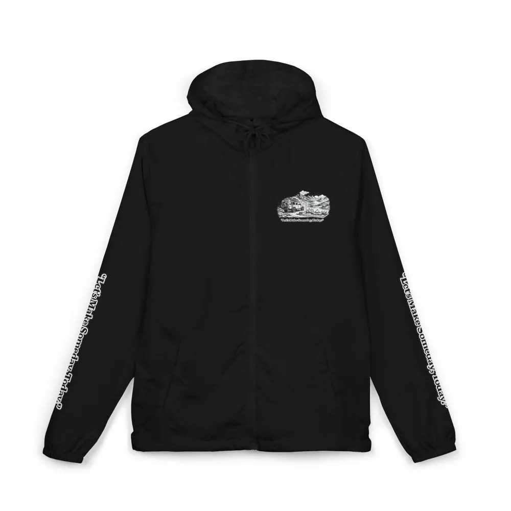 12421807905872733835_2048.jpeg Unisex Full-Zip Windbreaker Jacket — "Lets Make Some Day" (Design "Minimal-Line")