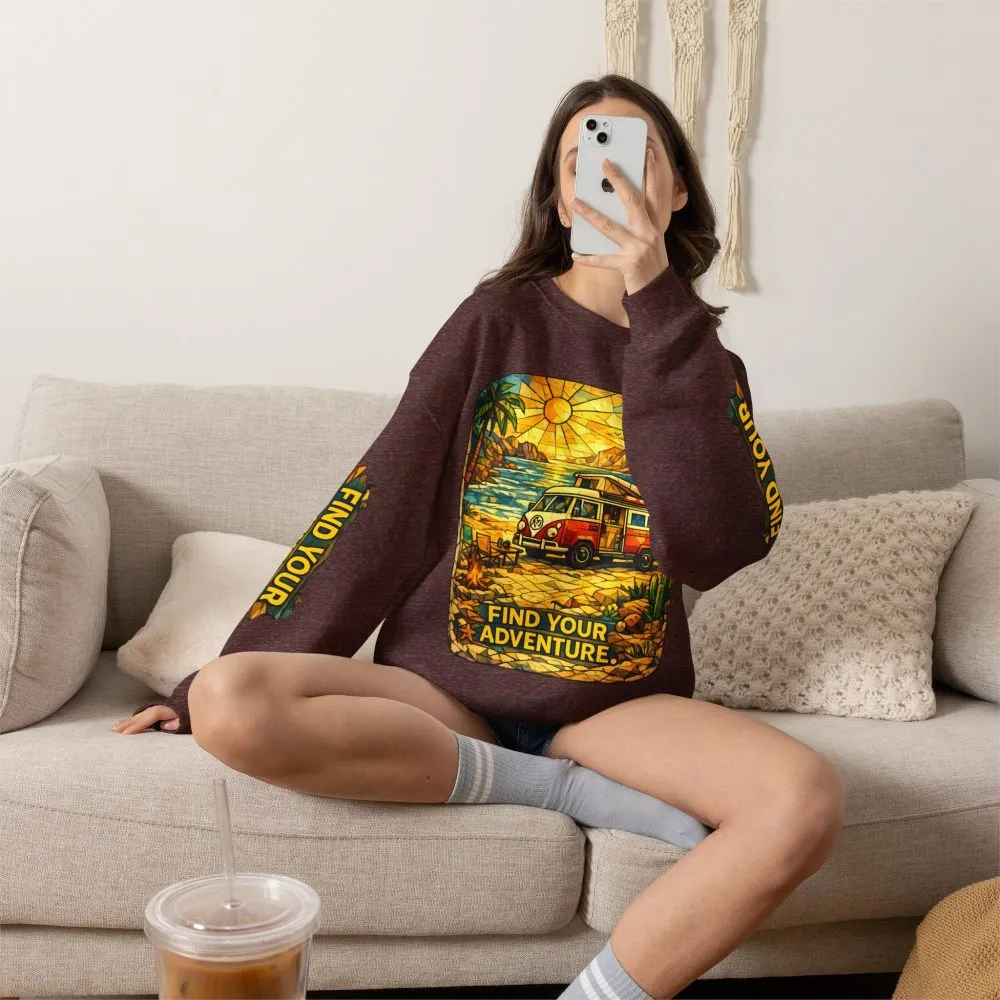 12422257128889495561_2048.jpeg Unisex Heavy Blend™ Crewneck Sweatshirt — "Find Your Adventure" Design Cubic-Line