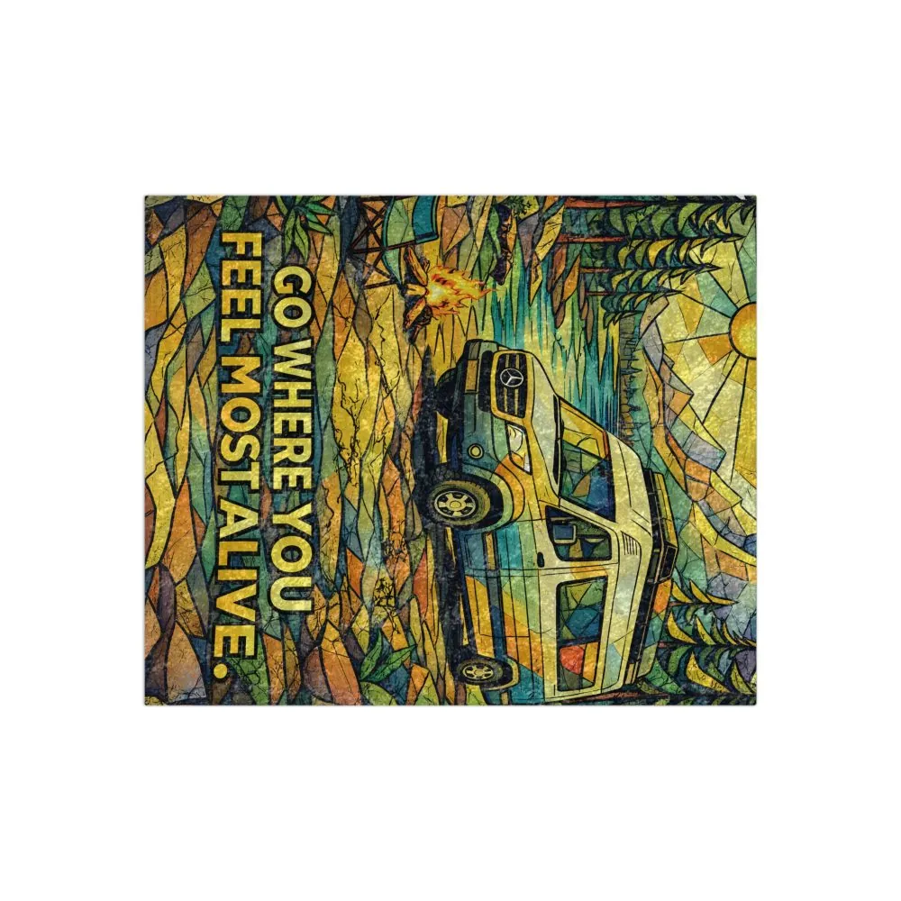 12427252101918915960_2048.jpeg Crushed Velvet Blanket —"Go Where You Feel Most Alive" Design Cubic-Line (Campervan)