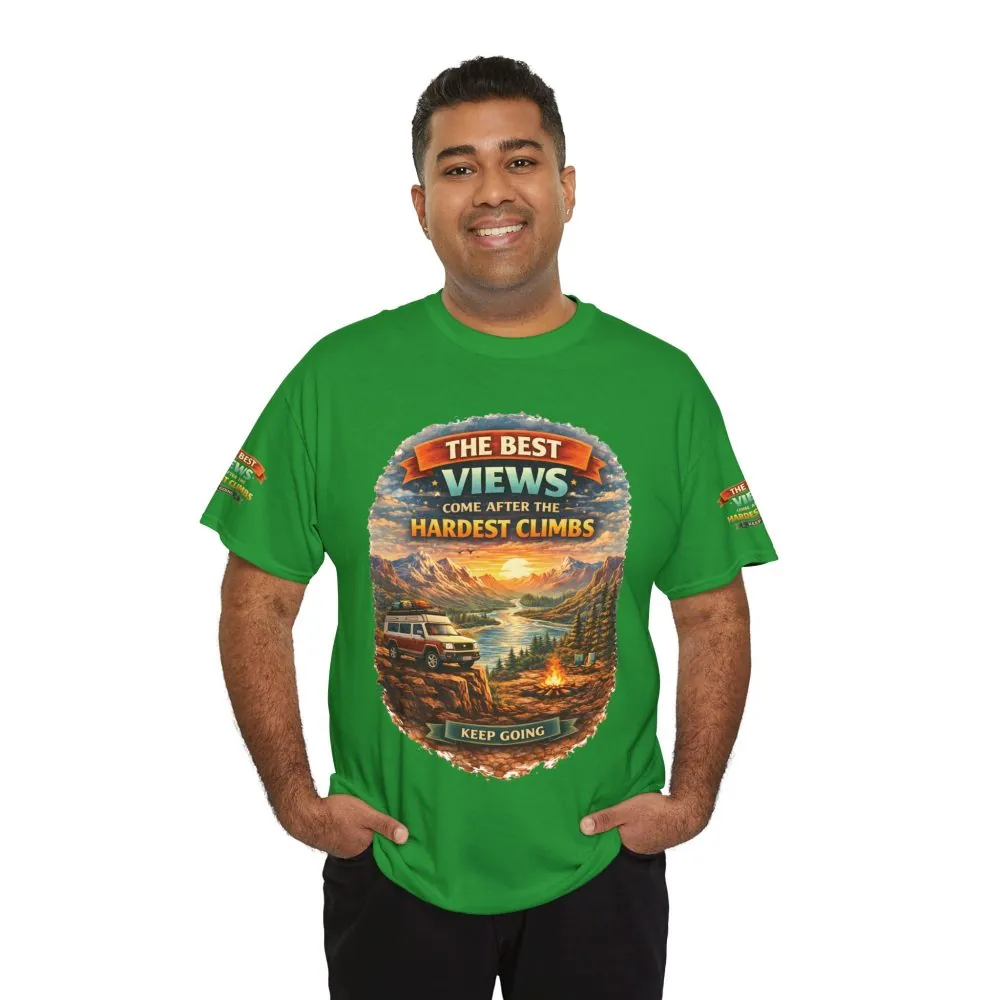 12435662551985260750_2048.jpeg Unisex Heavy Cotton Tee — "The Best Views" Design Scenic-Line