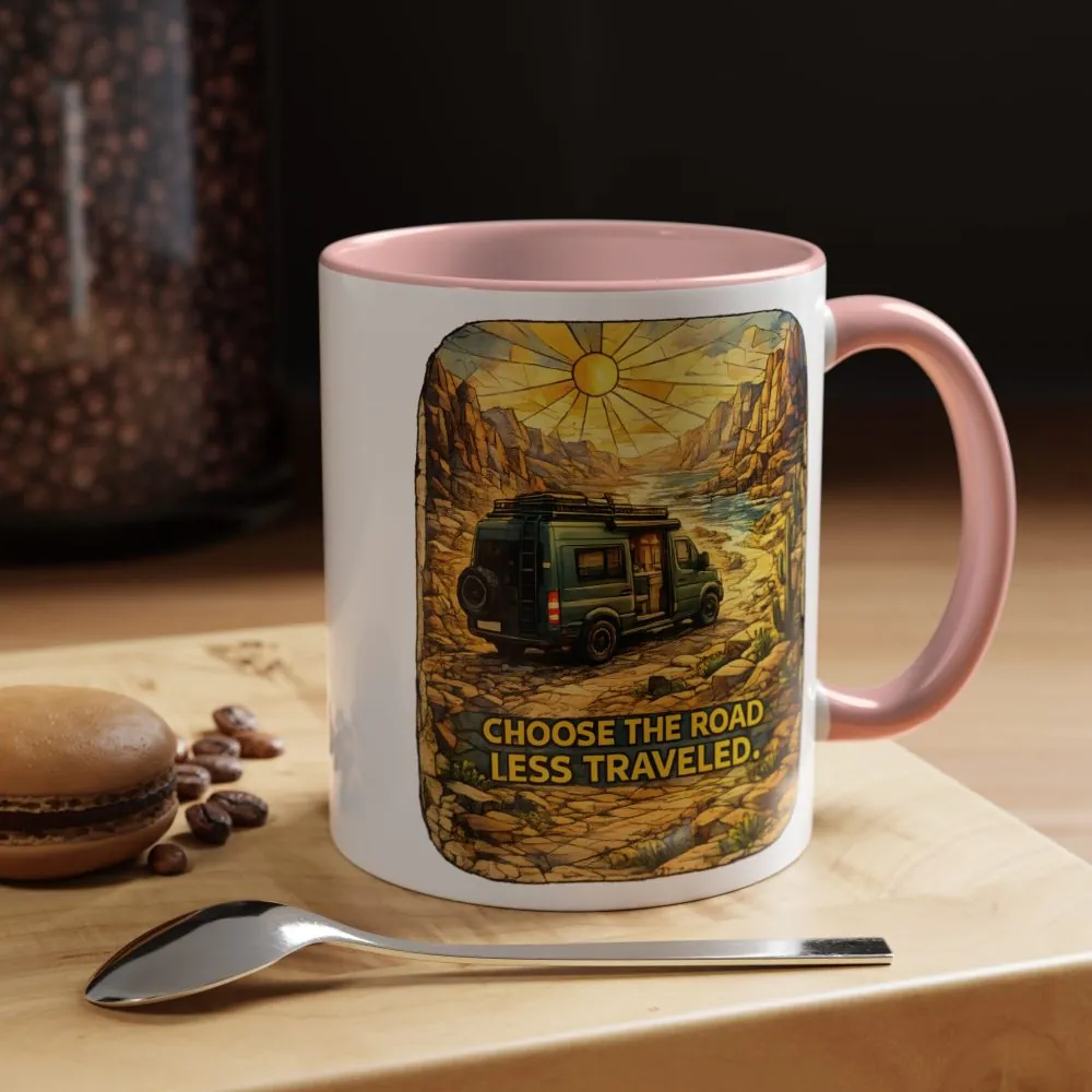 12441514418107429185_2048.jpeg Accent Coffee Mug (11, 15oz) — "Choose The Road Less Traveled" Design Cubic-Line