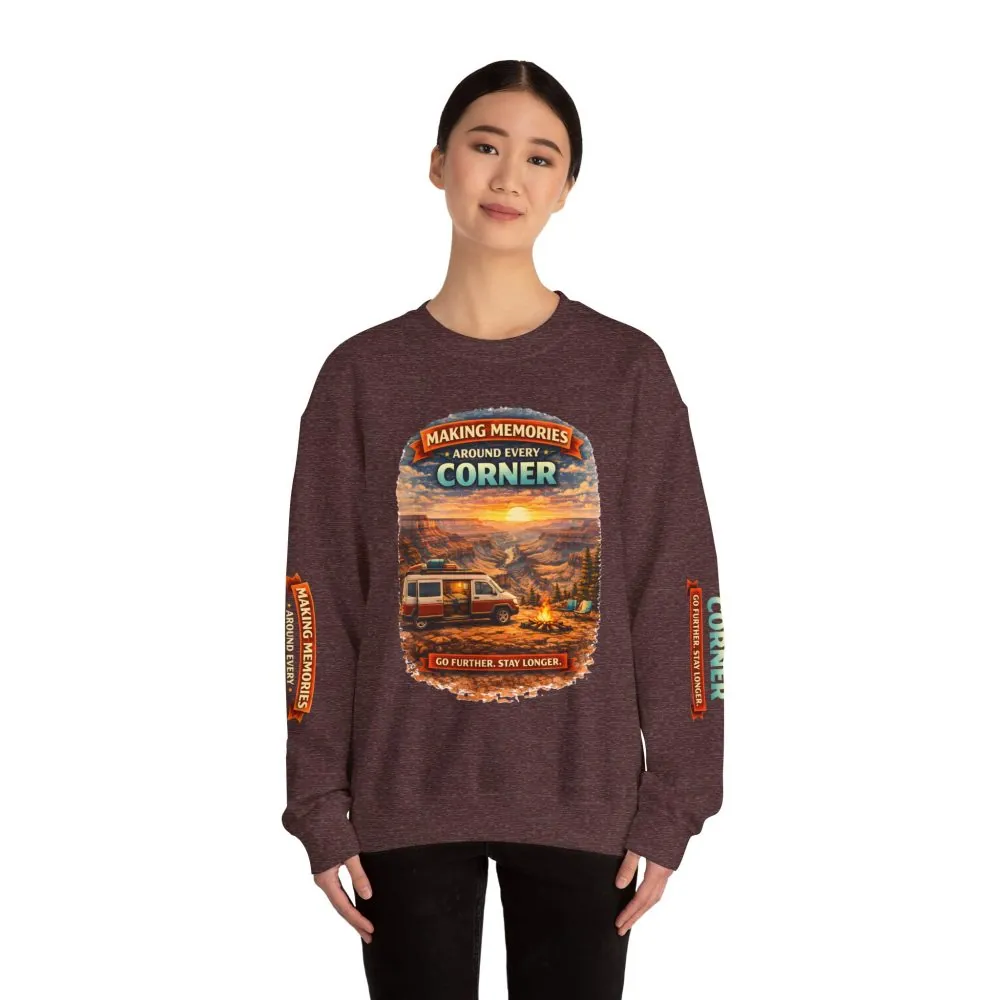 12443814557414248090_2048.jpeg Unisex Heavy Blend™ Crewneck Sweatshirt — "Making Memories Around Every Corner" Design Scenic-Line