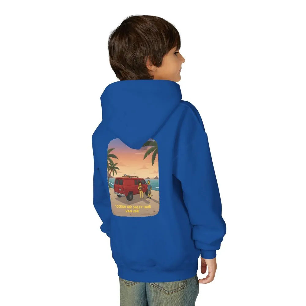 12453671066403059408_2048.jpeg Youth Hoodie(Gildan) – "Ocean Air Salty Hair Van Life" (Design Sitcom-Line)