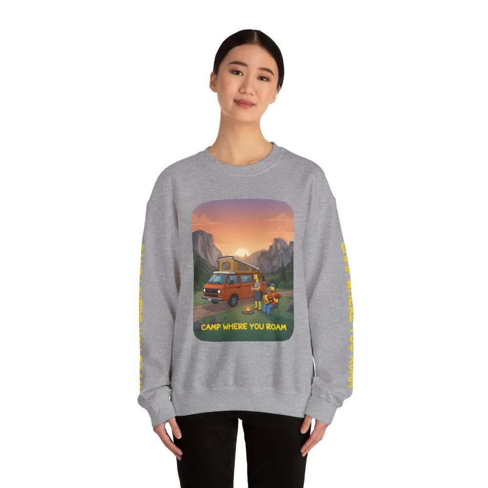 12469120833899080554_2048.jpeg Unisex Heavy Blend™ Crewneck Sweatshirt — "Camp Where You Roam" Design Sitcom-Line