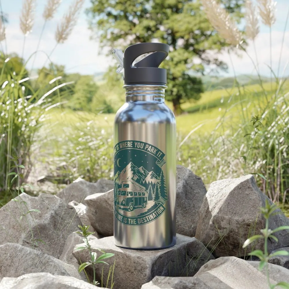12471668326035702873_2048.jpeg Stainless Steel Water Bottle with Straw –"Home Is Where You Park It-Adventure is the destination" Outdoor Logo 20oz