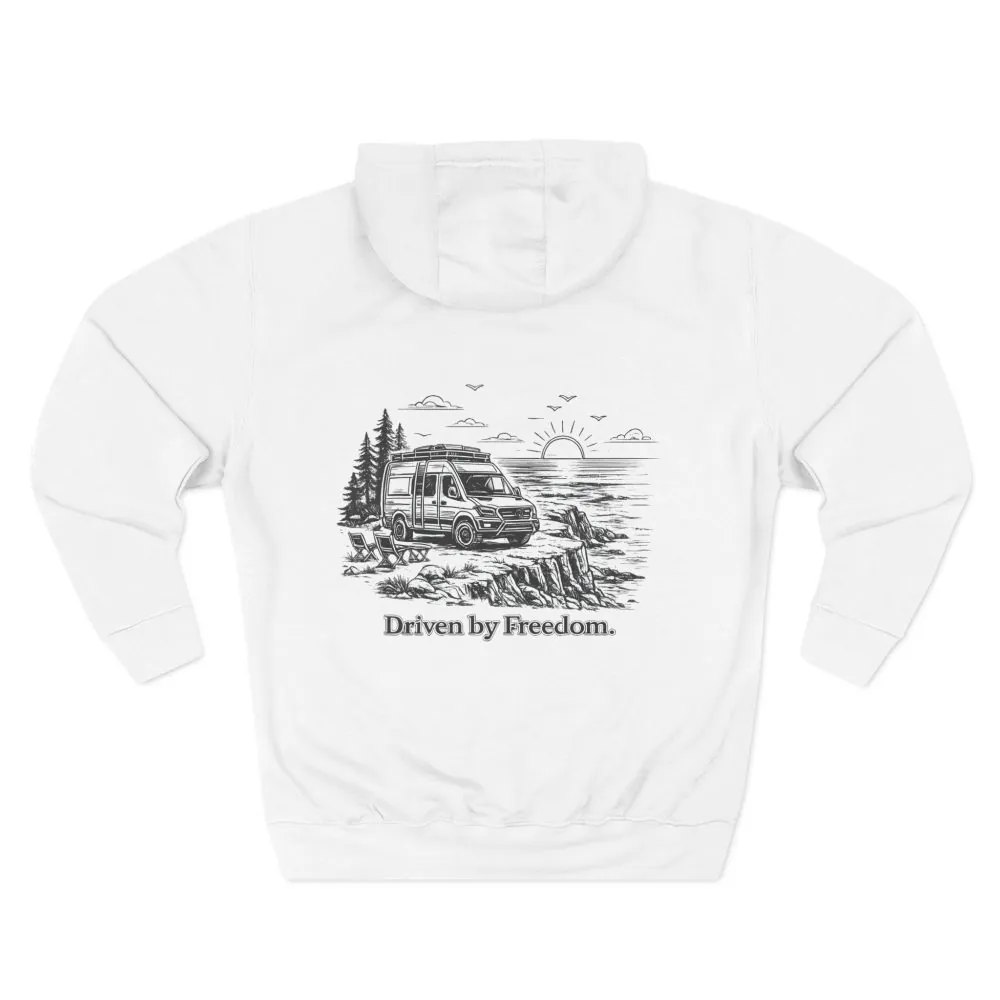 12472043624267425932_2048.jpeg Three-Panel Fleece Hoodie - "Driven By Freedom" Design Minimal-Line