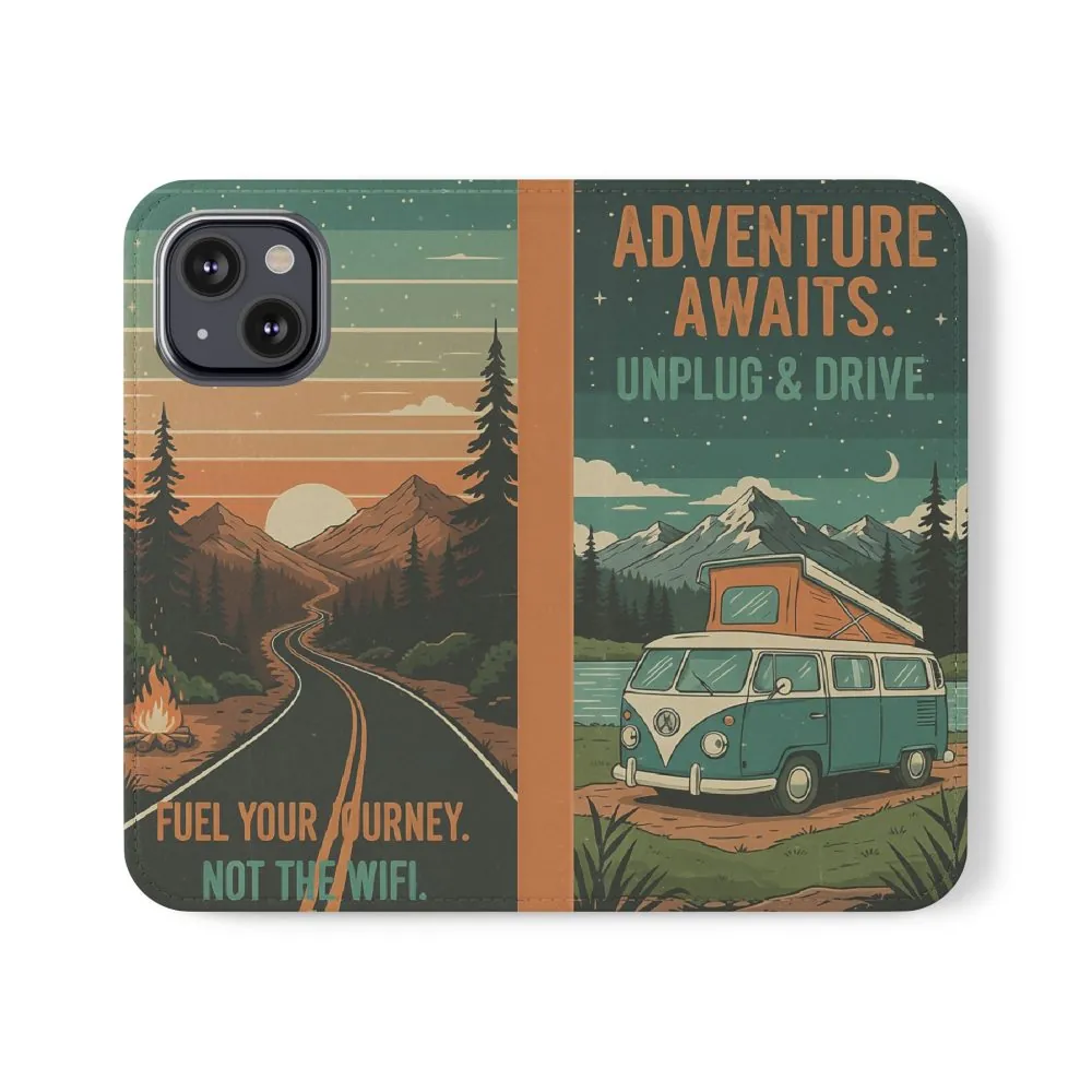 12476678288999069288_2048.jpeg Flip Phone Case — "Adventure Awaits Unplug & Drive" Wallet Case